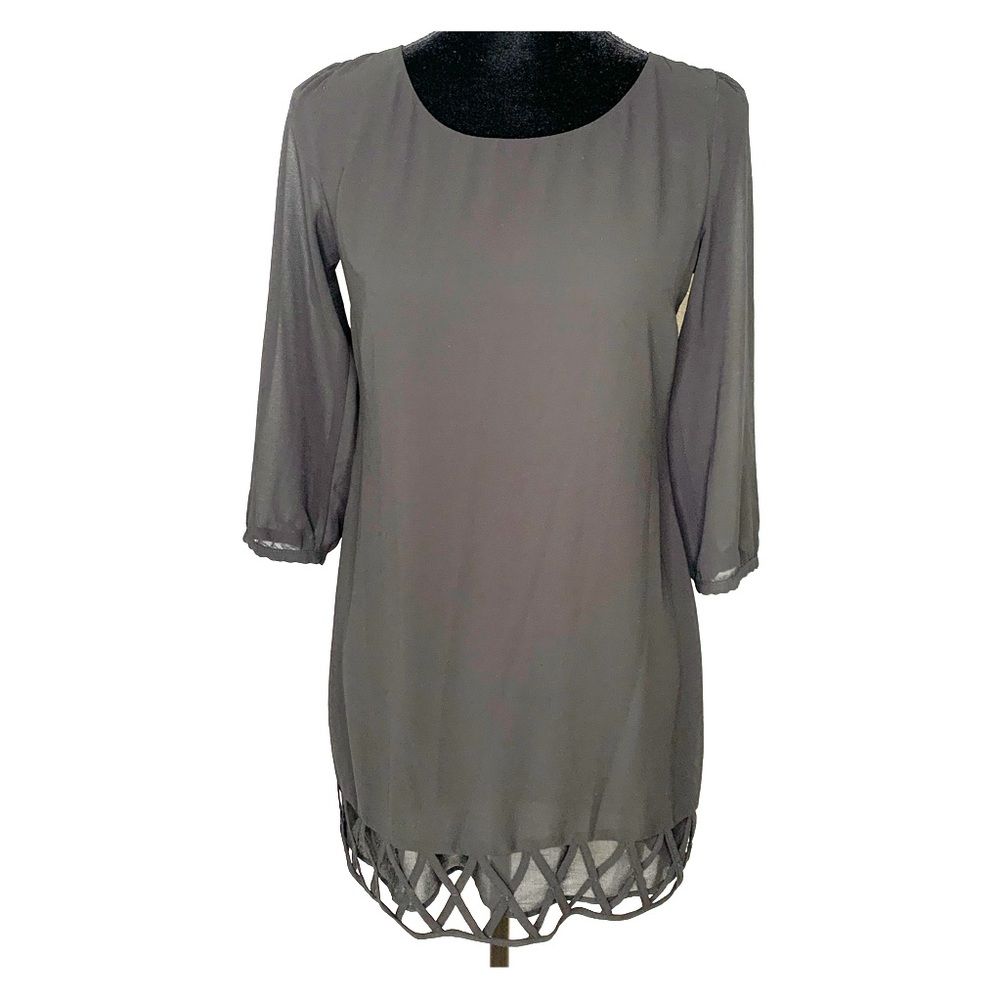 Sequin Hearts Little Black Mini Dress Cutout Trim